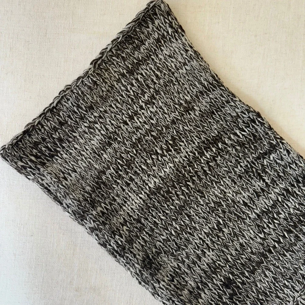 Indigo Soul Marled Knit Scarf Brown Cream‎ Fringe Acrylic Winter Accessory